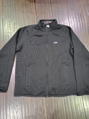 Patagonia Jacket Mens Large Black Better Sweater Fleece Full Zip Outdoor LOGO
